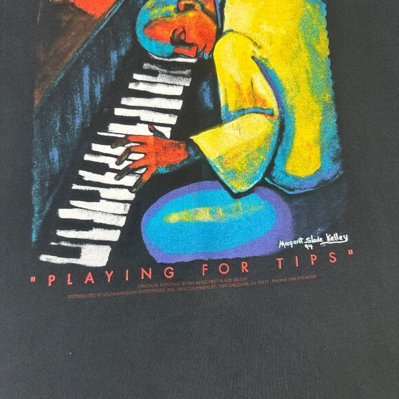 New Orleans Jazz Playing For Tips Music Tee L - Picture 3 of 5